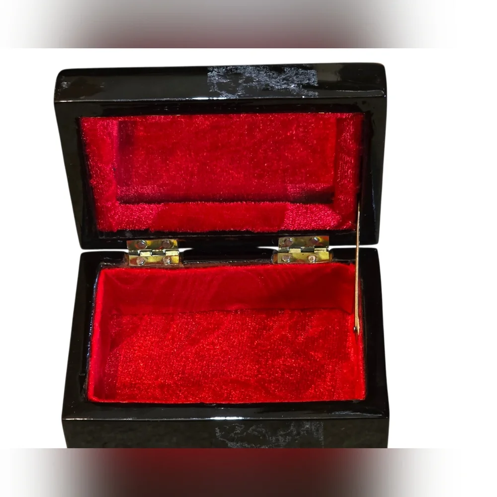 Vintage Painted Mini Box With Mirrored Interior 4.5